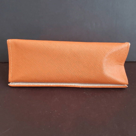 Tory Burch Eyeware Case Orange Leather‎ Hold Large Sunglasses or Eyeglasses - Picture 4 of 6